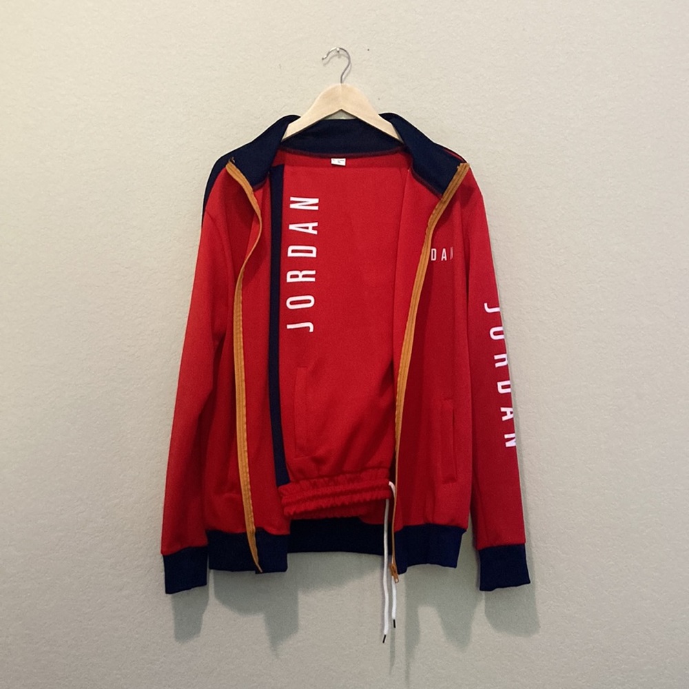 Air Jordan red jumpsuit set mens XL